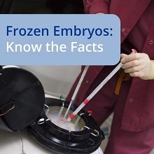 Scientist handling frozen embryo