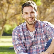 Young man in park