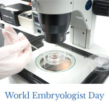 blog featured image - microscope image text world embryologist day