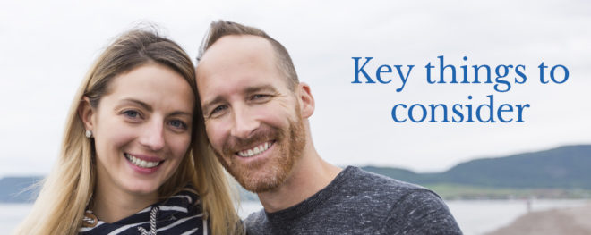 blog banner image happy couple text key things to consider